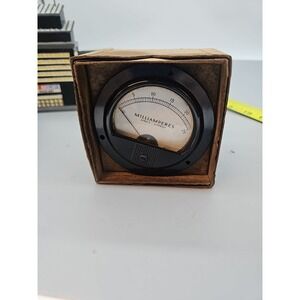 VINTAGE PANEL METER MARION MILLIAMPERES D.C. 0-1 HAM RADIO MILITARY GAUGE Steam